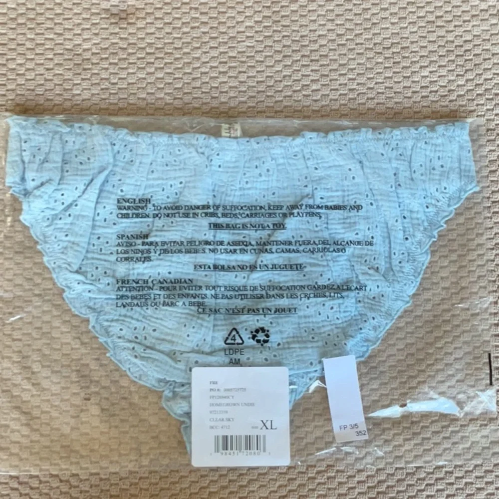 FREE PEOPLE - Homegrown Undie, Clear Sky Blue, XL